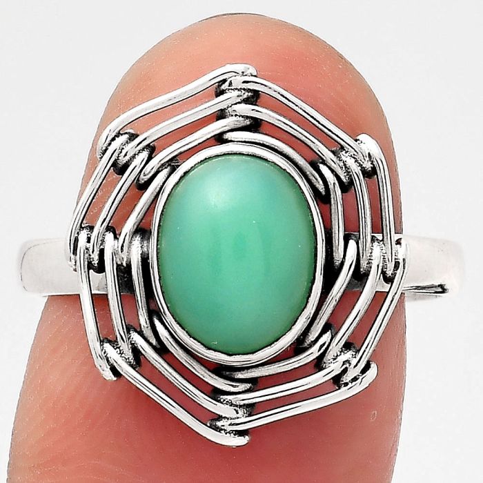 Natural Chrysoprase - Australia Ring size-8.5 SDR136813 R-1445, 7x9 mm