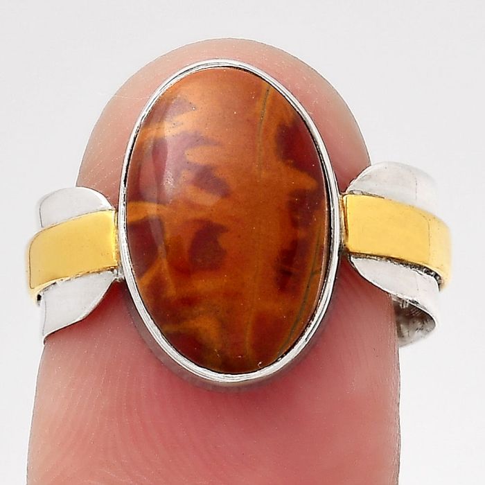 Two Tone - Natural Noreena Jasper Ring size-7 SDR139245 R-1519, 9x14 mm