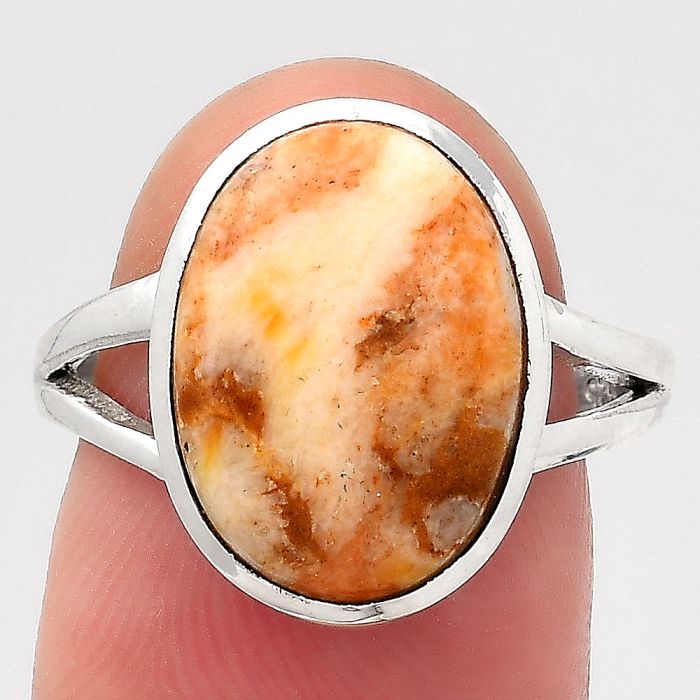 Natural Coral Jasper Ring size-7 SDR139421 R-1005, 11x15 mm