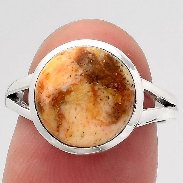 Natural Coral Jasper Ring size-7 SDR139455 R-1005, 11x11 mm