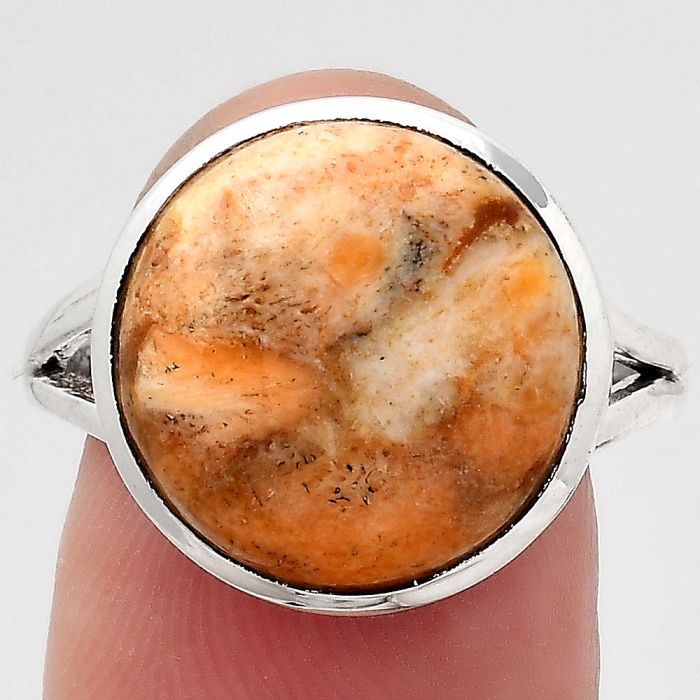 Natural Coral Jasper Ring size-8 SDR139484 R-1005, 14x14 mm