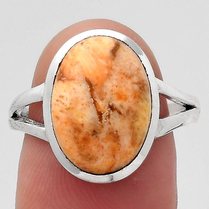 Natural Coral Jasper Ring size-7.5 SDR139485 R-1005, 10x14 mm