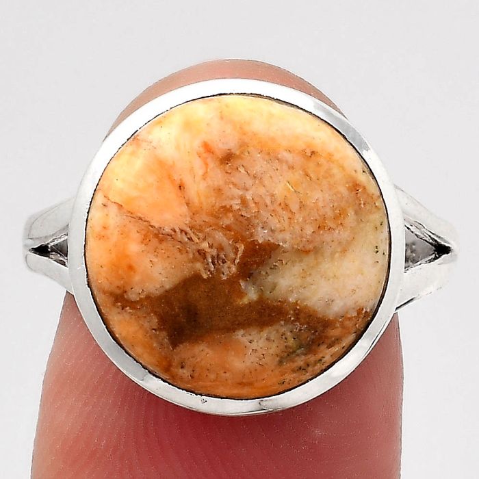 Natural Coral Jasper Ring size-8 SDR139486 R-1005, 14x14 mm