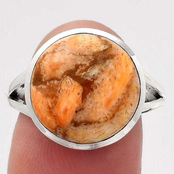 Natural Coral Jasper Ring size-8 SDR139513 R-1005, 14x14 mm