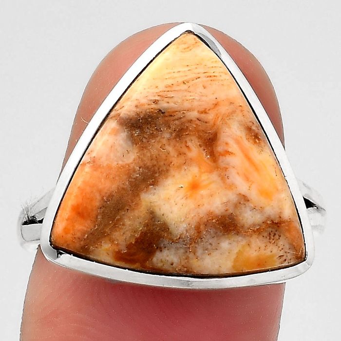 Natural Coral Jasper Ring size-8.5 SDR139550 R-1005, 16x16 mm