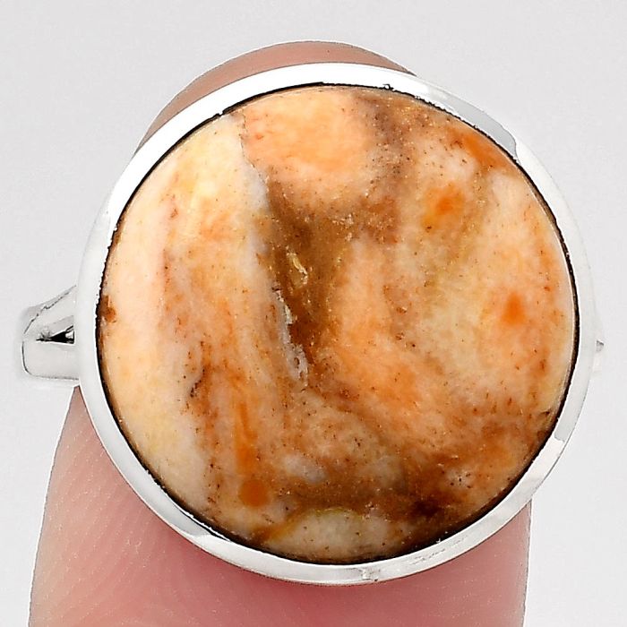 Natural Coral Jasper Ring size-8.5 SDR139636 R-1005, 16x16 mm