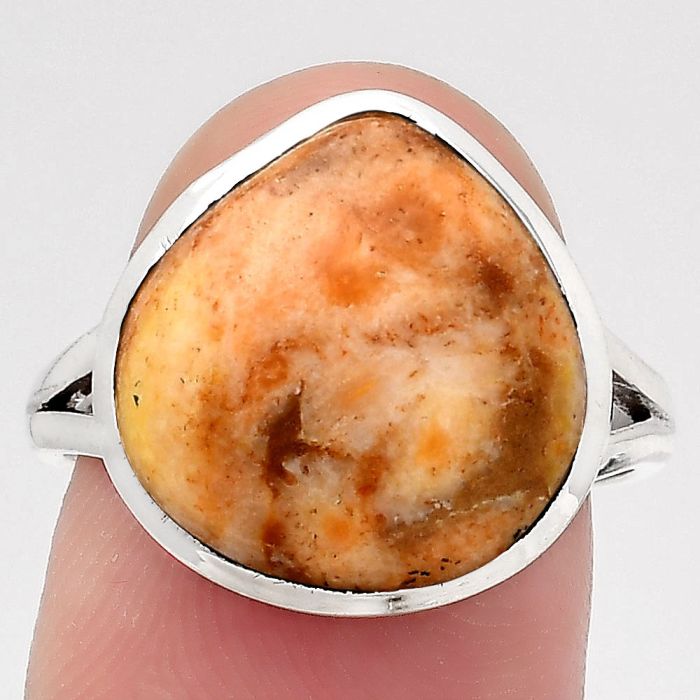 Natural Coral Jasper Ring size-7.5 SDR139638 R-1005, 14x14 mm