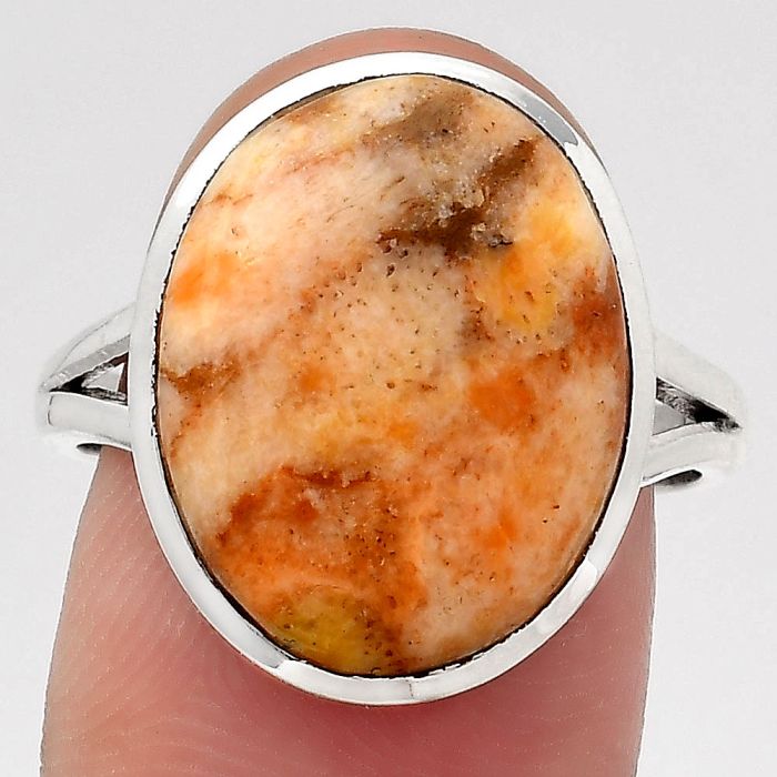 Natural Coral Jasper Ring size-8 SDR139640 R-1005, 13x17 mm