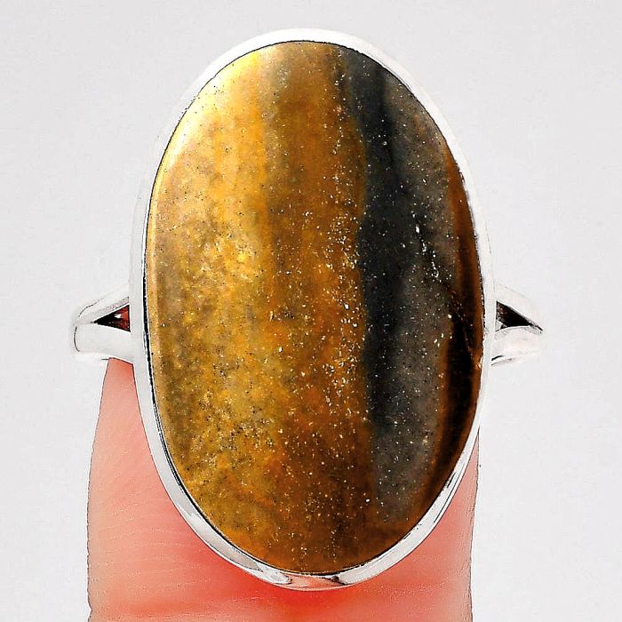 Natural Polygram Jasper Ring size-9 SDR139691 R-1005, 15x23 mm