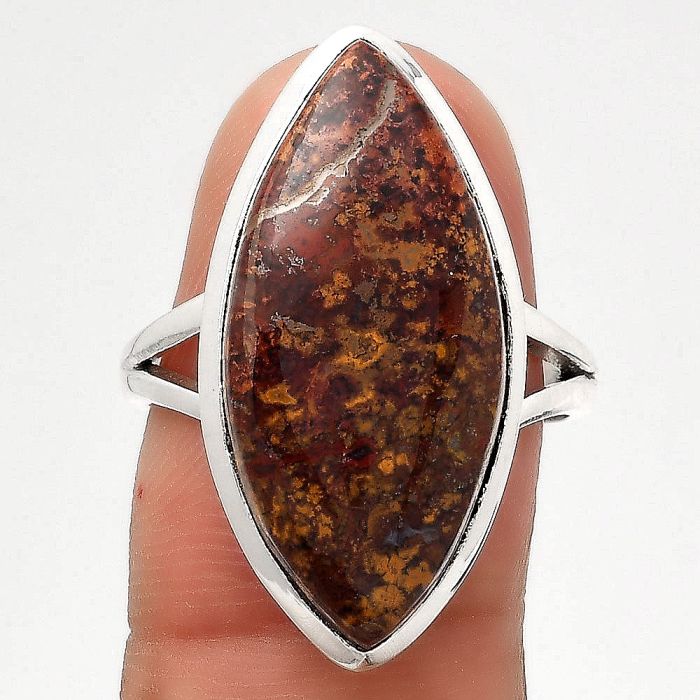 Natural Rosetta Picture Jasper Ring size-8 SDR139817 R-1005, 12x26 mm