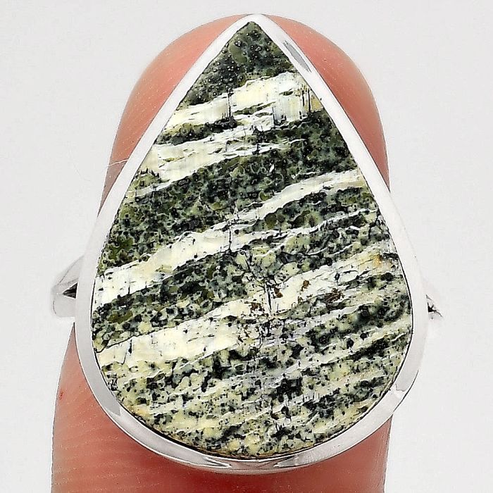 Natural Chrysotile Ring size-7.5 SDR139888 R-1005, 16x22 mm