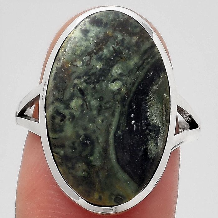 Natural Star Galaxy Jasper Ring size-7.5 SDR140140 R-1005, 13x20 mm