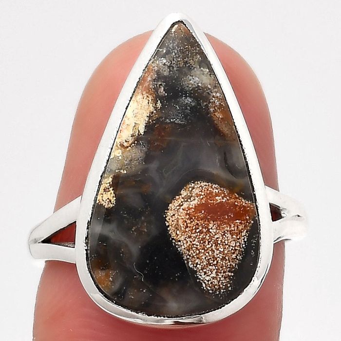 Natural Tabu Jasper Ring size-7 SDR140212 R-1005, 12x20 mm