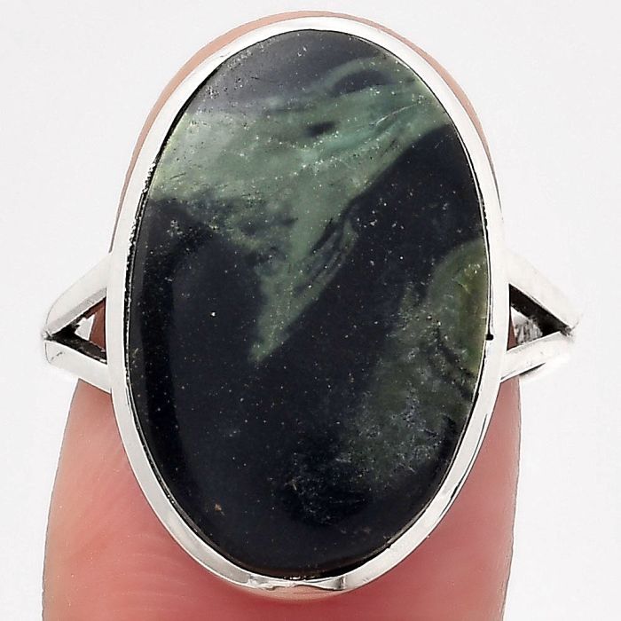 Natural Star Galaxy Jasper Ring size-7.5 SDR140222 R-1005, 13x20 mm