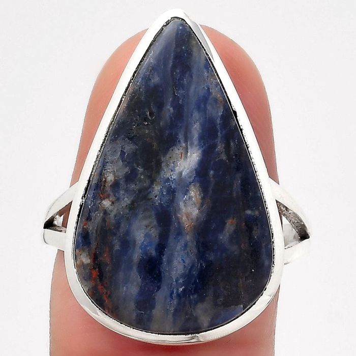 Natural Sodalite Ring size-8 SDR140226 R-1005, 15x23 mm