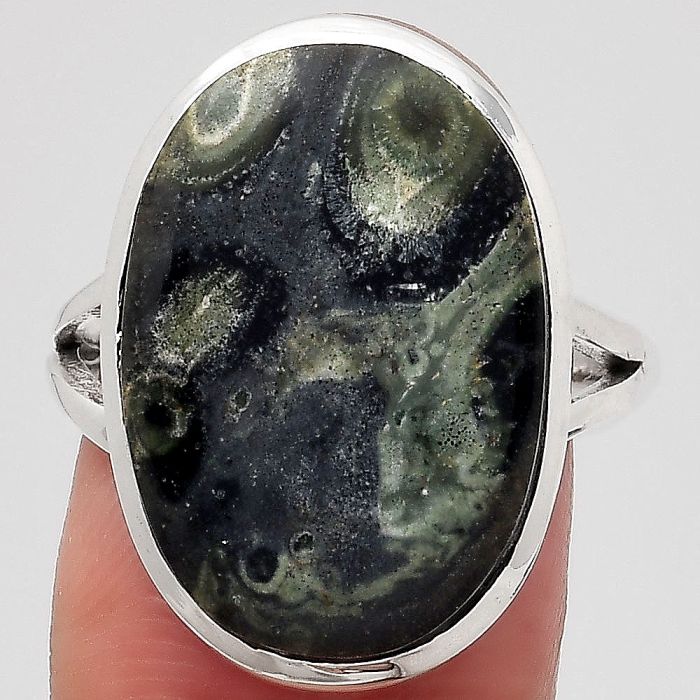 Natural Star Galaxy Jasper Ring size-7.5 SDR140244 R-1005, 14x20 mm