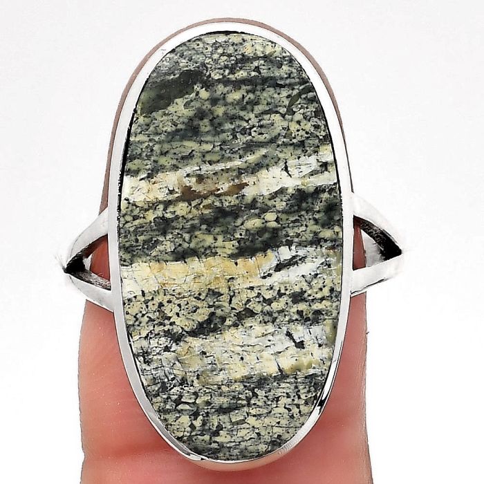 Natural Chrysotile Ring size-7.5 SDR140260 R-1005, 12x25 mm