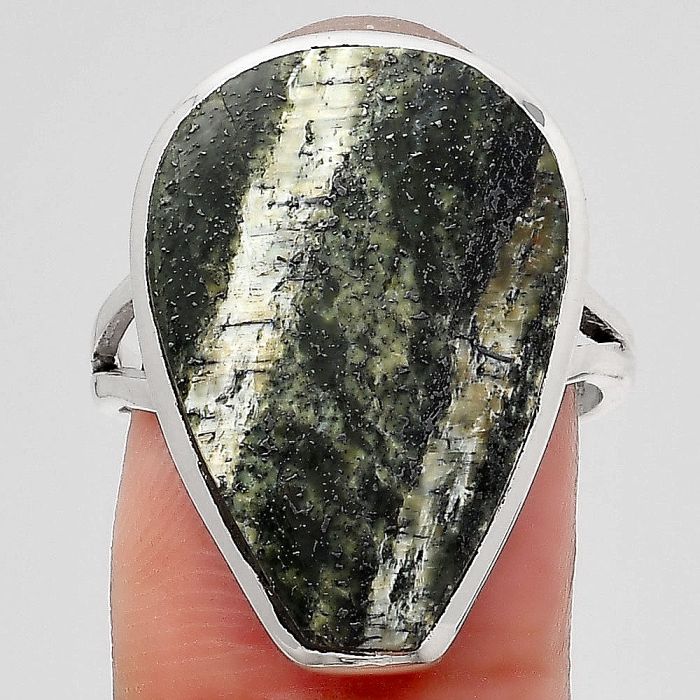 Natural Chrysotile Ring size-7.5 SDR140318 R-1005, 16x22 mm