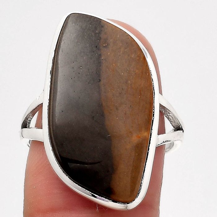 Natural Polygram Jasper Ring size-8 SDR140322 R-1005, 13x25 mm