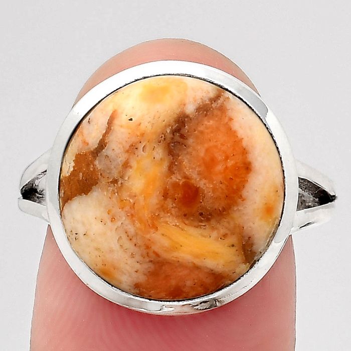 Natural Coral Jasper Ring size-8 SDR140410 R-1005, 14x14 mm