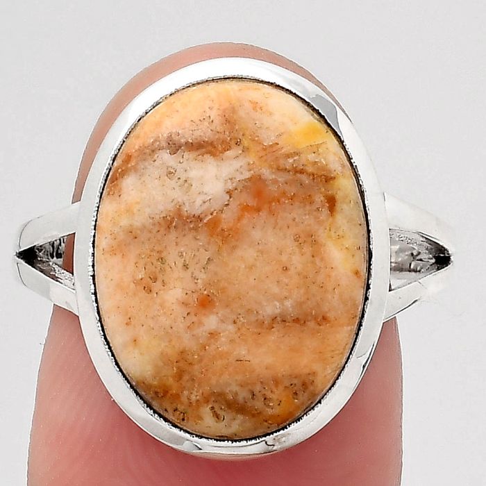 Natural Coral Jasper Ring size-8 SDR140418 R-1005, 12x16 mm