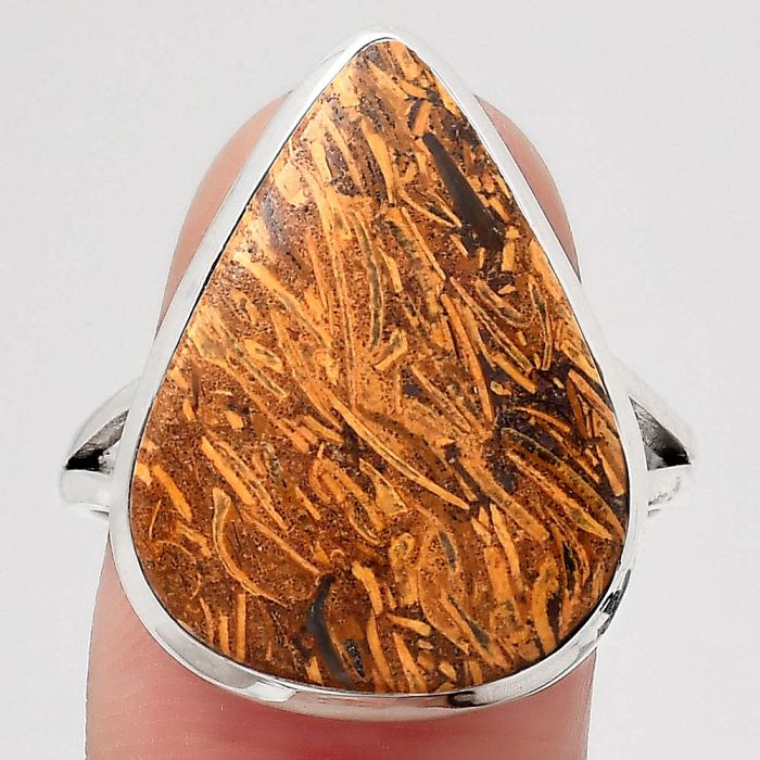 Natural Coquina Fossil Jasper - India Ring size-9 SDR140445 R-1005, 16x22 mm