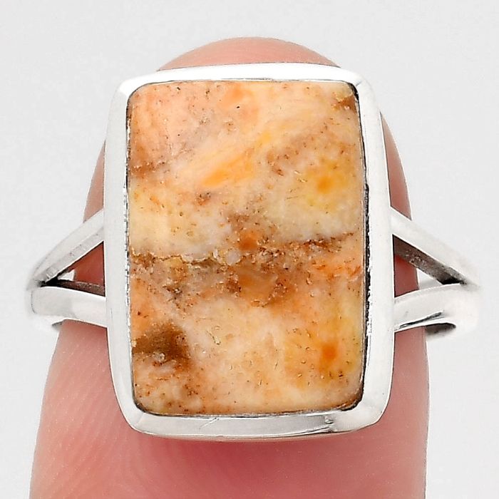 Natural Coral Jasper Ring size-7.5 SDR140471 R-1005, 10x14 mm