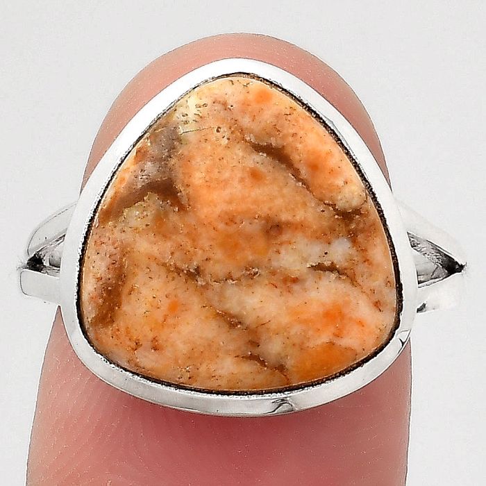 Natural Coral Jasper Ring size-8 SDR140512 R-1005, 14x14 mm