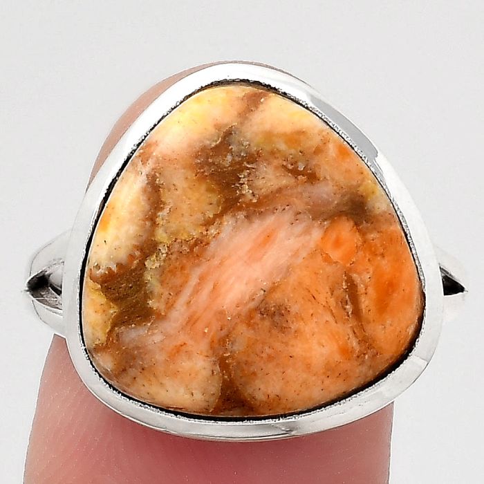 Natural Coral Jasper Ring size-8.5 SDR140513 R-1005, 16x16 mm