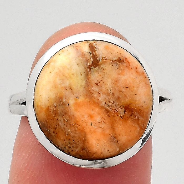 Natural Coral Jasper Ring size-7.5 SDR140527 R-1005, 14x14 mm