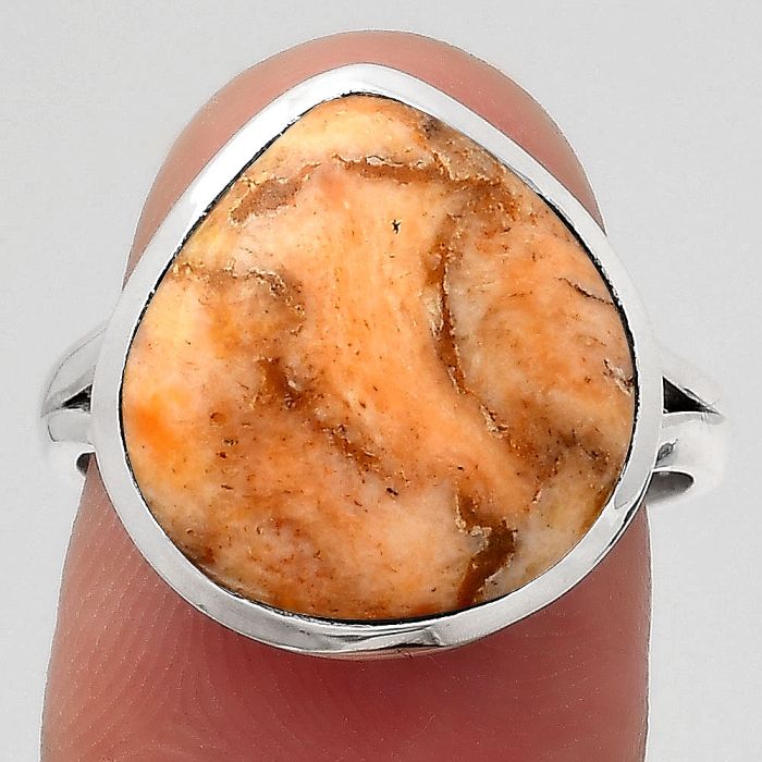 Natural Coral Jasper Ring size-7.5 SDR140587 R-1005, 14x14 mm