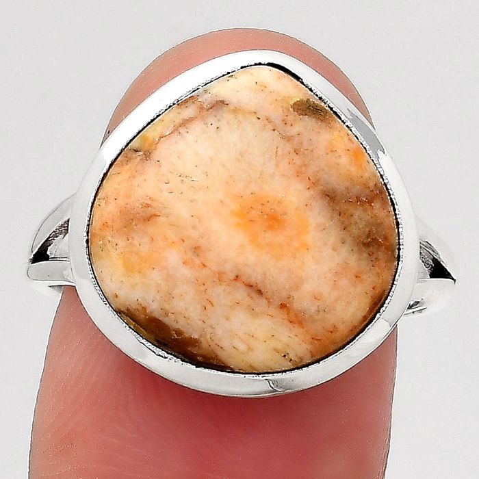 Natural Coral Jasper Ring size-8 SDR140619 R-1005, 15x15 mm