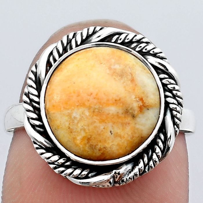 Natural Coral Jasper Ring size-7 SDR140796 R-1013, 11x11 mm