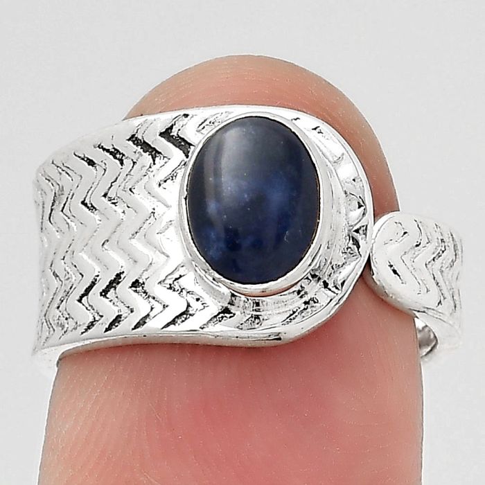 Adjustable - Natural Sodalite Ring size-6.5 SDR141595 R-1381, 6x8 mm