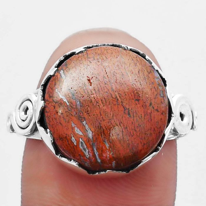 Natural Red Moss Agate Ring size-9 SDR142040 R-1315, 15x15 mm