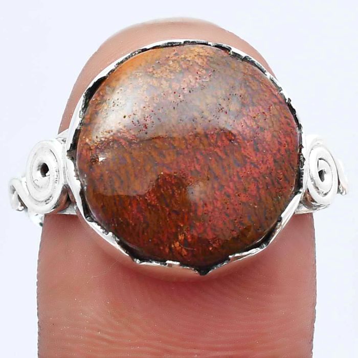 Natural Red Moss Agate Ring size-9 SDR142049 R-1315, 15x15 mm