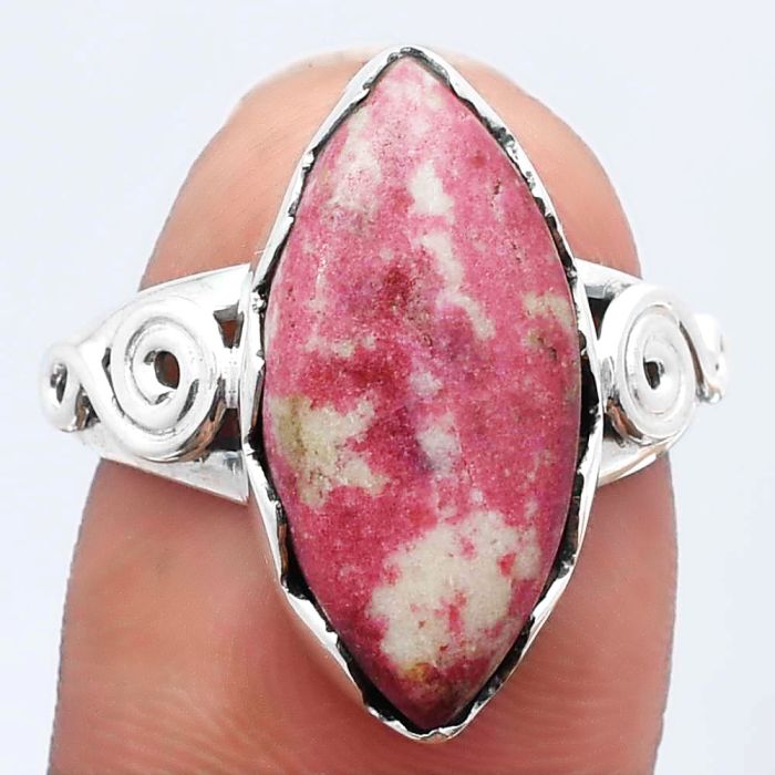 Natural Pink Thulite - Norway Ring size-7 SDR142080 R-1315, 10x20 mm