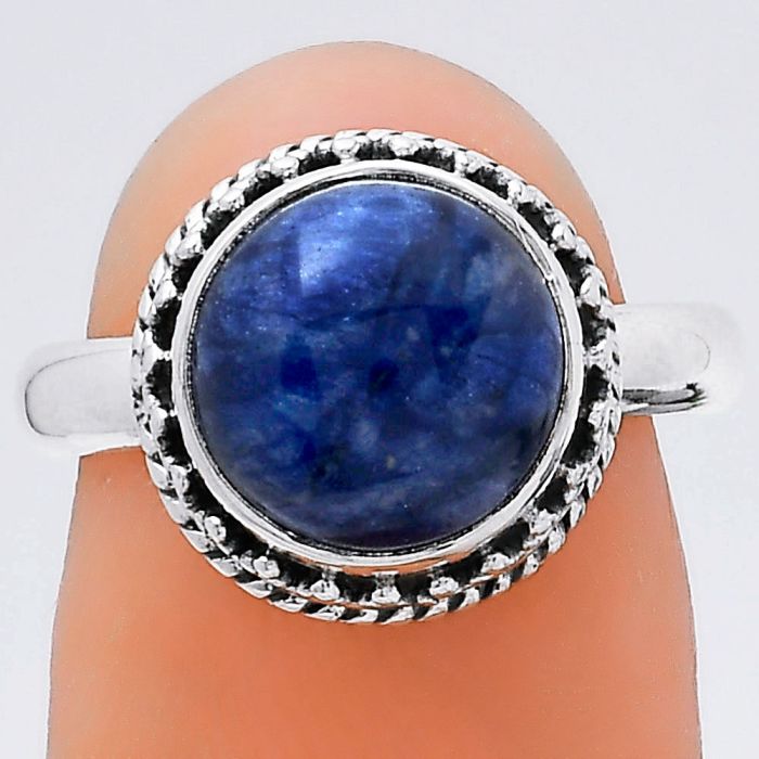 Natural Sodalite Ring size-7 SDR145686 R-1196, 10x10 mm