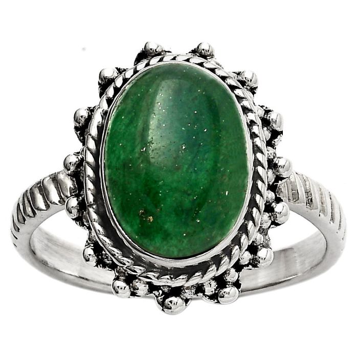 Natural Green Aventurine Ring size-8 SDR145893 R-1332, 8x12 mm