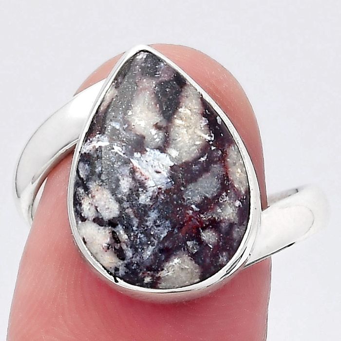 Natural Indian Blanket Jasper Ring size-8 SDR146587 R-1232, 12x16 mm