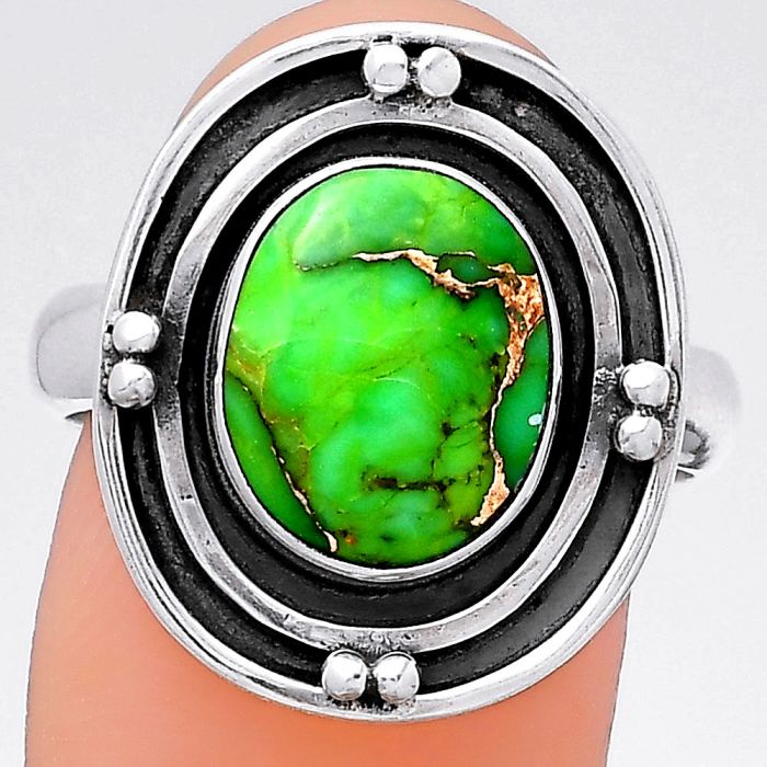 Copper Green Turquoise - Arizona Ring size-8.5 SDR147149 R-1391, 10x12 mm