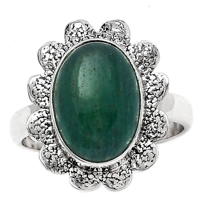 Natural Green Aventurine Ring size-8.5 SDR147201 R-1241, 10x14 mm