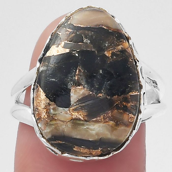 Shell In Black Turquoise - Arizona Ring size-8 SDR147297 R-1428, 14x19 mm