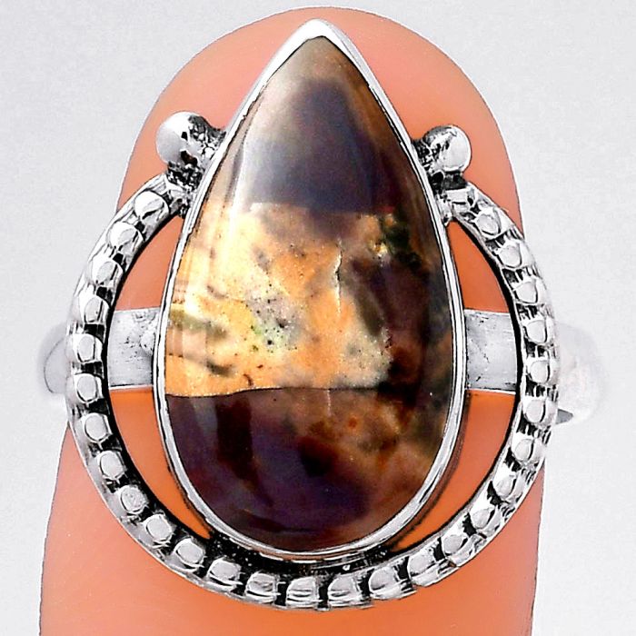 Natural Purple Cow Jasper Ring size-7 SDR147442 R-1518, 10x18 mm