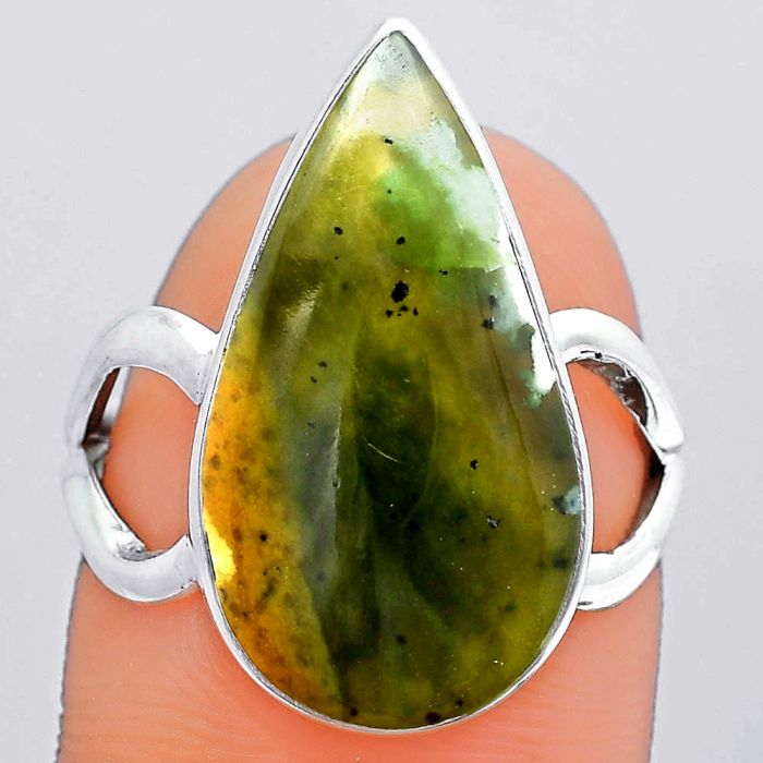 Natural Chrome Chalcedony Ring size-7 SDR148278 R-1002, 12x21 mm