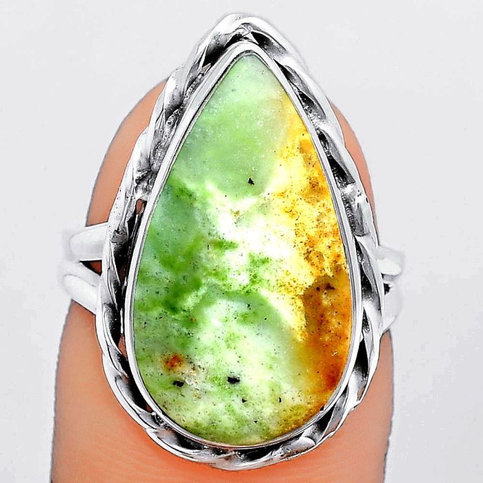 Natural Chrome Chalcedony Ring size-7 SDR148332 R-1083, 12x21 mm