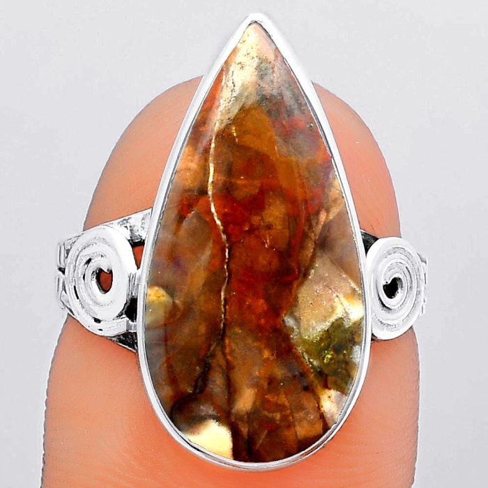 Natural Purple Cow Jasper Ring size-6.5 SDR148399 R-1315, 10x21 mm