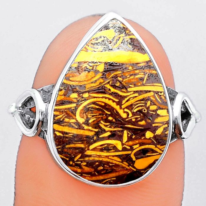 Coquina Fossil Jasper - India Ring size-6.5 SDR148457 R-1224, 13x18 mm