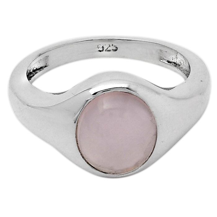 Natural Rose Quartz Cab - Madagascar Ring size-8 SDR149200 R-1115, 8x10 mm