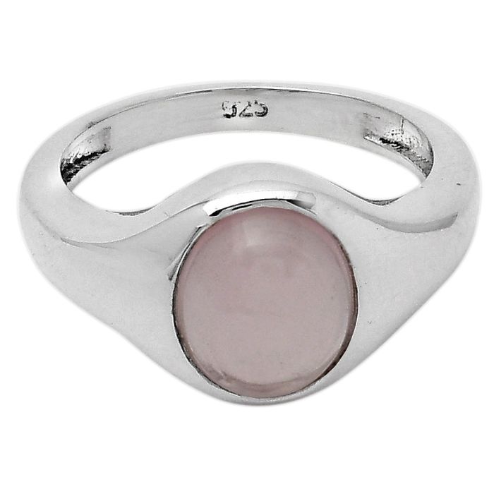 Natural Rose Quartz Cab - Madagascar Ring size-8 SDR149202 R-1115, 8x10 mm